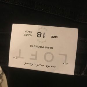 Loft Plus black denim crop jeans with fringe cuff